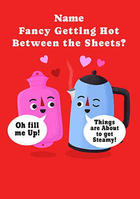 Hot Water Bottle Valentine's Day Card