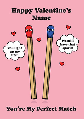 Perfect Match Personalised Valentine's Day Card