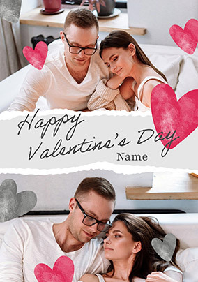 Scrapbook Style Two Photo Valentine's Day Card