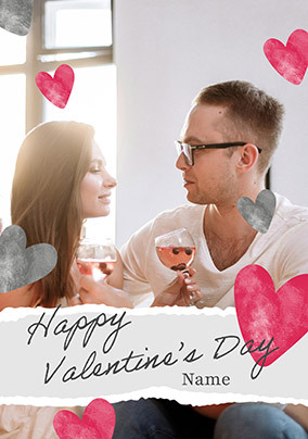 Scrapbook Style Photo Valentine's Day Card