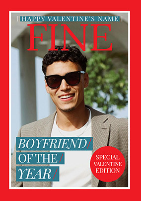 Boyfriend of the Year Valentine's Magazine card