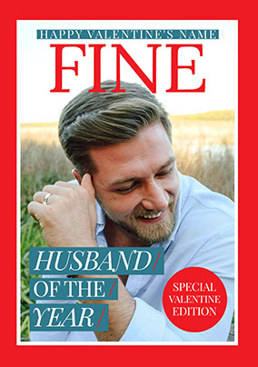 Husband of the Year Valentine's Day Magazine card