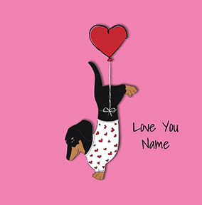 Sausage Dog Square Valentine's Day Card