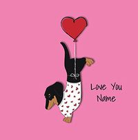 Tap to view Sausage Dog Square Valentine's Day Card