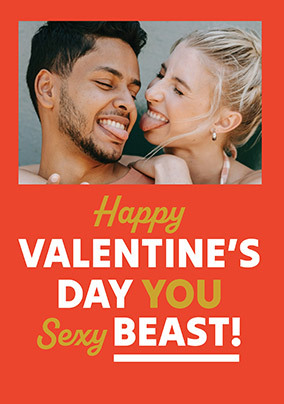 Happy Valentine's Day Sexy Beast Photo Card