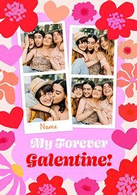 Tap to view My Forever Galentine's Day Floral Polaroid 4 Photo Card