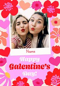 Tap to view Happy Galentine's Day Floral Polaroid Photo Card