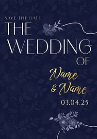 Tap to view Wedding Save The Date Blue Floral Card