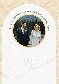 Tap to view Thank you for joining us Photo Wedding Card