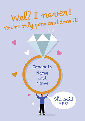 She Said Yes Engagement Card