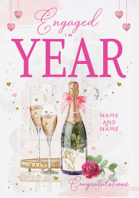 Engaged in Year Congratulations Card