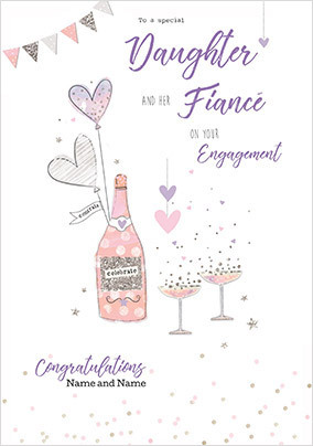 Daughter and Fiancé Engagement Card