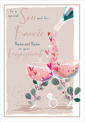 Son and Fiancée Engagement Card