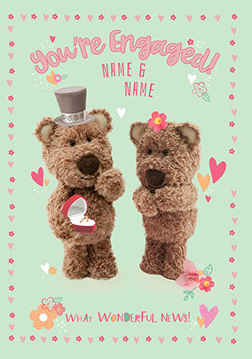 Barley Bear - You're Engaged! Congratulations Card