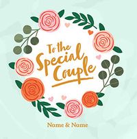 Tap to view To the Special Couple Floral Wreath Card