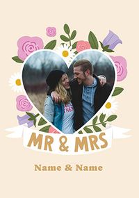 Tap to view Mr & Mrs Floral Photo Upload Wedding Card
