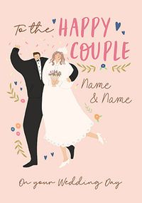Tap to view Illustrated Happy Couple on your Wedding Day Card