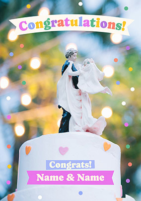 Cake Topper Congratulations Wedding Card