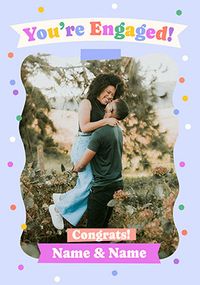 Tap to view Engagement Congratulations Colourful Photo Card