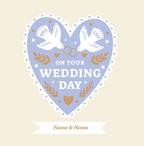On your Wedding Day Folk Motif Card