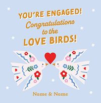 Tap to view Congratulations Lovebirds Engagement Card