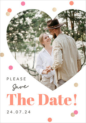 Wedding Save The Date Photo Upload Heart Card