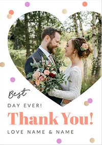 Tap to view Thank You Photo Upload Heart Wedding Card