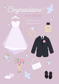 Tap to view Paper Dolls Wedding Congratulations Card