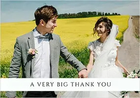 A Very Big Thank You Landscape Wedding Photo Card