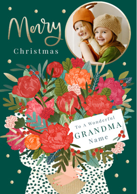 Wonderful Grandma Photo Christmas Card