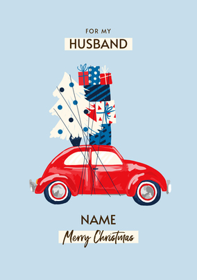 Husband Car Personalised Christmas Card