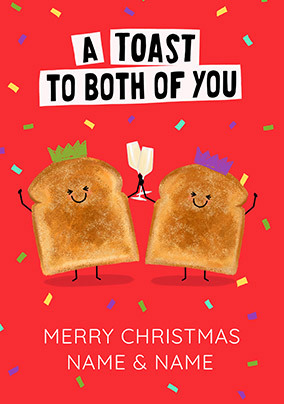 A Toast to Both of You Personalised Christmas Card