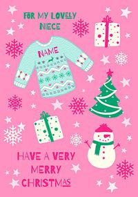 Tap to view Niece Christmas Jumper Personalised Card