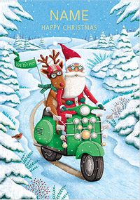 Tap to view Motorbike Santa Personalised Christmas Card