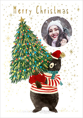 Christmas Bear Photo Upload Card