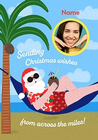 Tap to view Across the Miles Beach Santa Photo Christmas Card