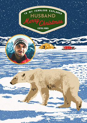 Explorer Husband Photo Christmas Card