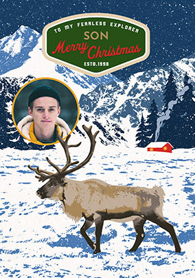 Explorer Son Photo Christmas Card