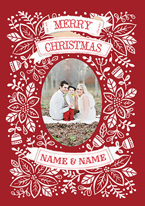 Personalised 2 Name Christmas Photo Card