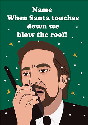 Blow the Roof Off Die Hard Spoof Christmas Card