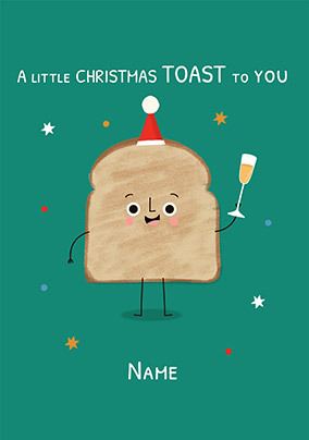 A Little Christmas Toast to You Personalised Card