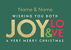 Joy & Love Merry Christmas to you both Landscape Card