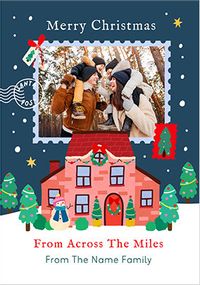 Tap to view Across The Miles Christmas Stamp Photo Card