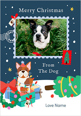 From The Dog Christmas Stamp Photo Card