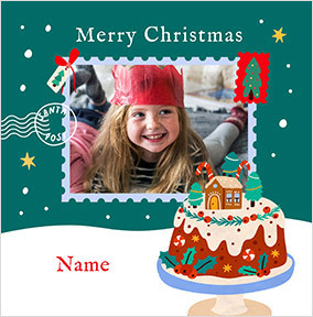 Christmas Stamp Square Photo Card