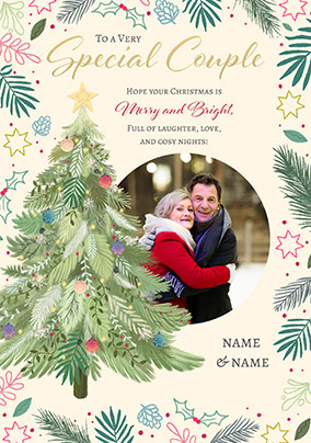 To a Special Couple Christmas Tree Photo Card