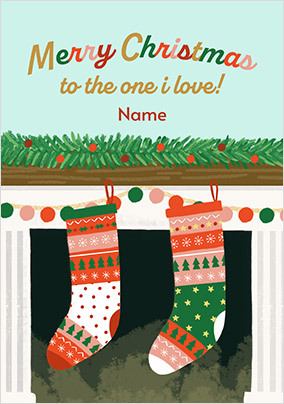 One I Love Merry Christmas Fireplace Card