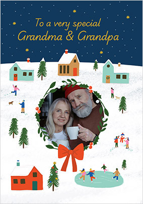 To a very special Grandma and Grandma Photo Christmas Card