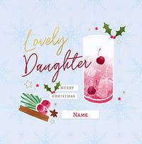 Tap to view Lovely Daughter Festive Drink Square Christmas Card