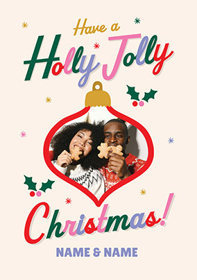 Holly Jolly Christmas Photo Card